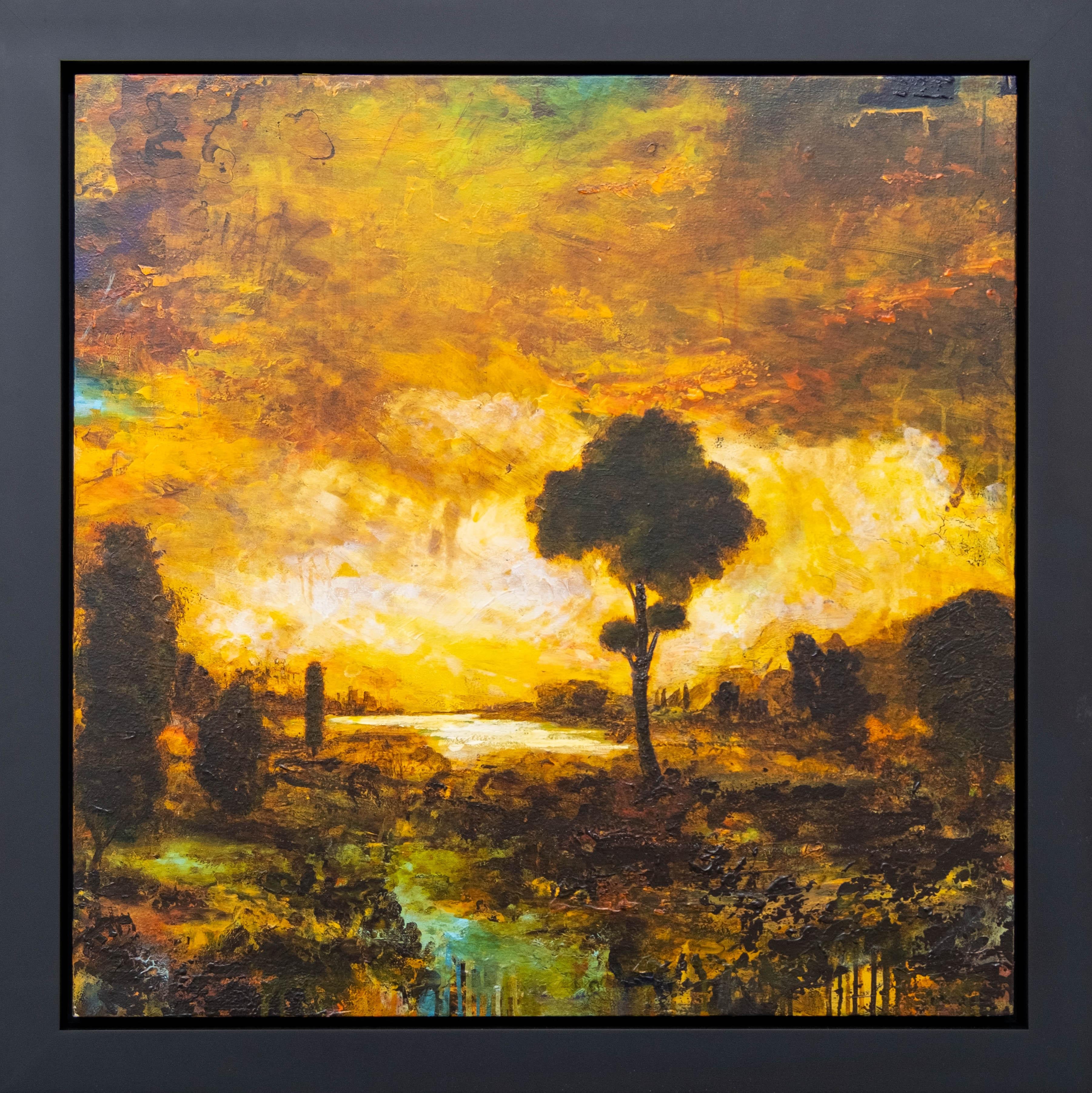 Tuscan Morning II - audacieux, impressionniste, paysage, acrylique sur panneau - Painting de Sylvain Louis-Seize