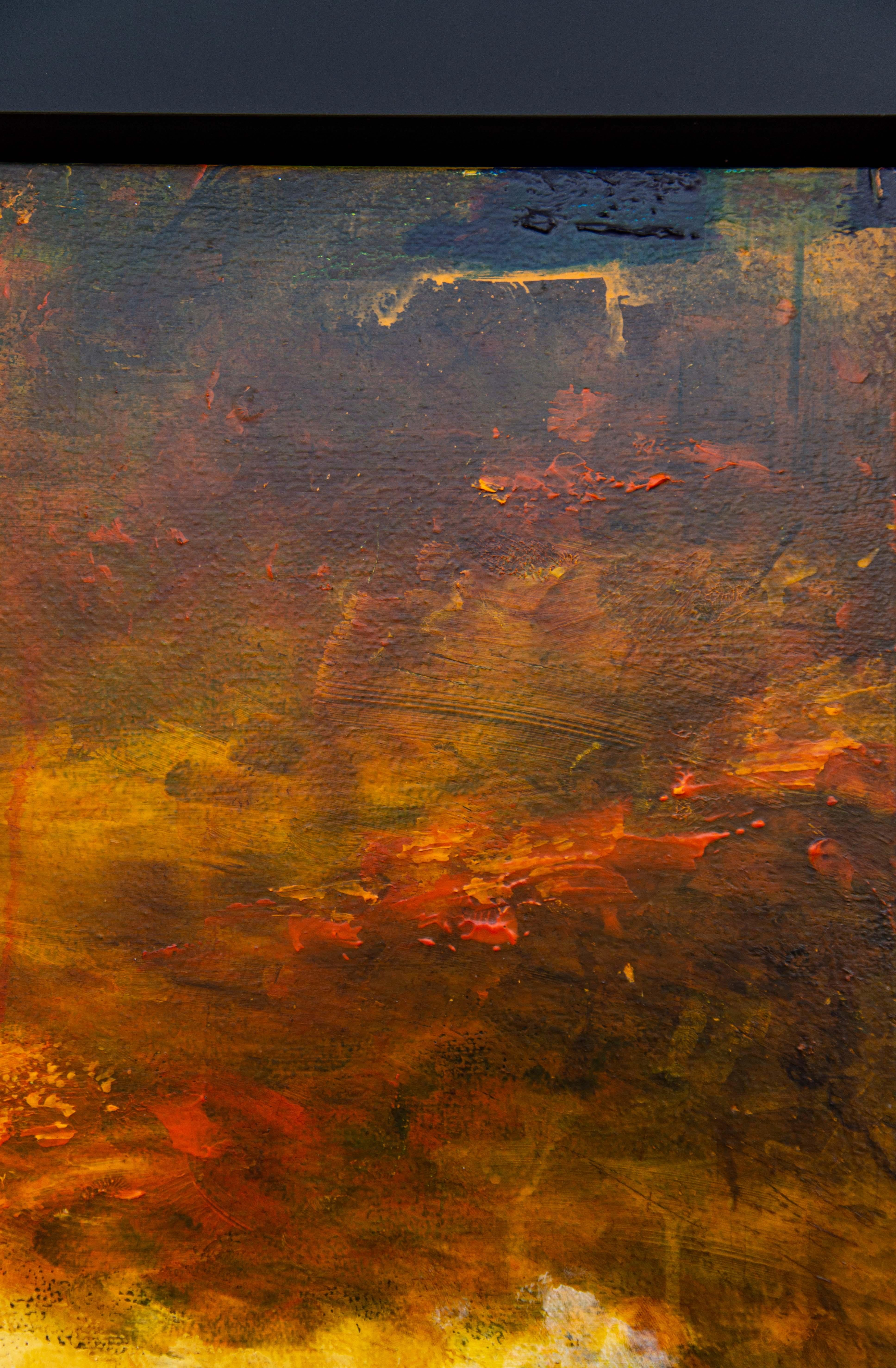 Tuscan Morning II - bold, impressionist, landscape, acrylic on panel For Sale 3