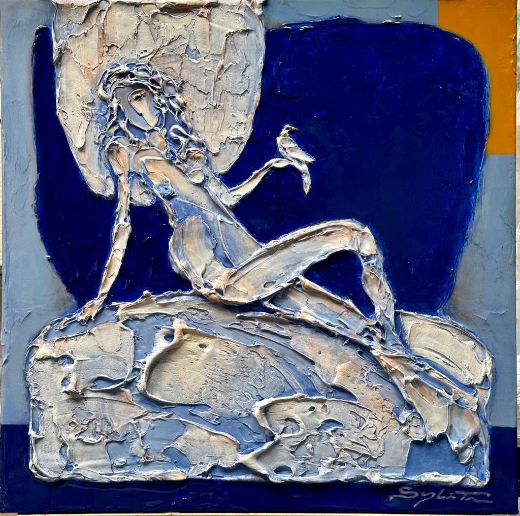 Sylvain Tremblay Figurative Painting - Brise Au Rocher Bleu