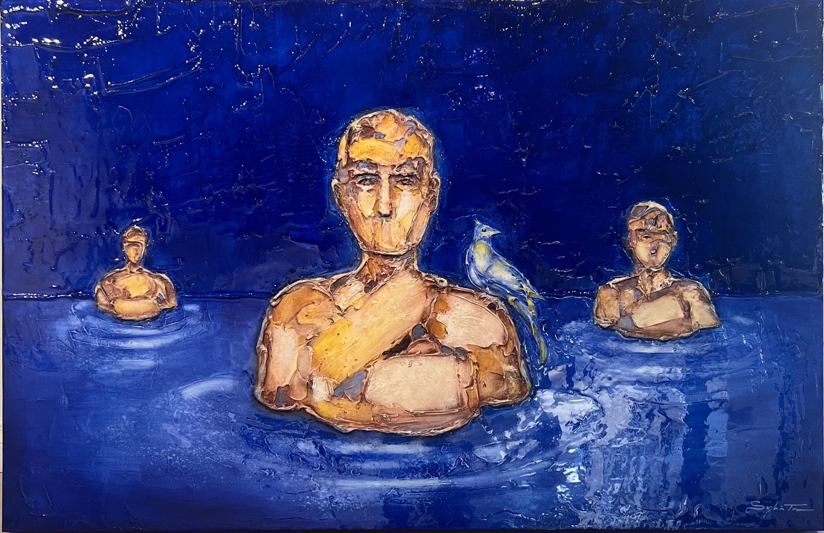 Sylvain Tremblay Figurative Painting - Océan de Bleus