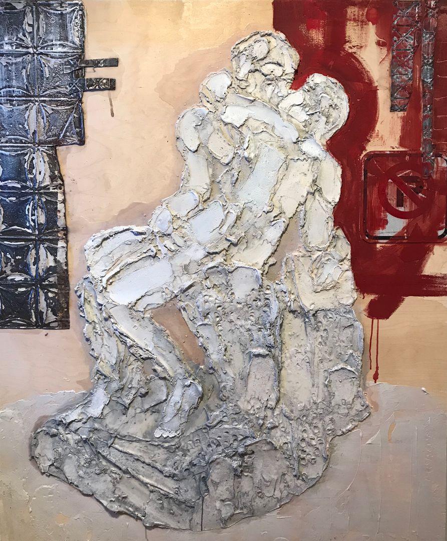 Sylvain Tremblay Abstract Painting - The Rodin Kiss