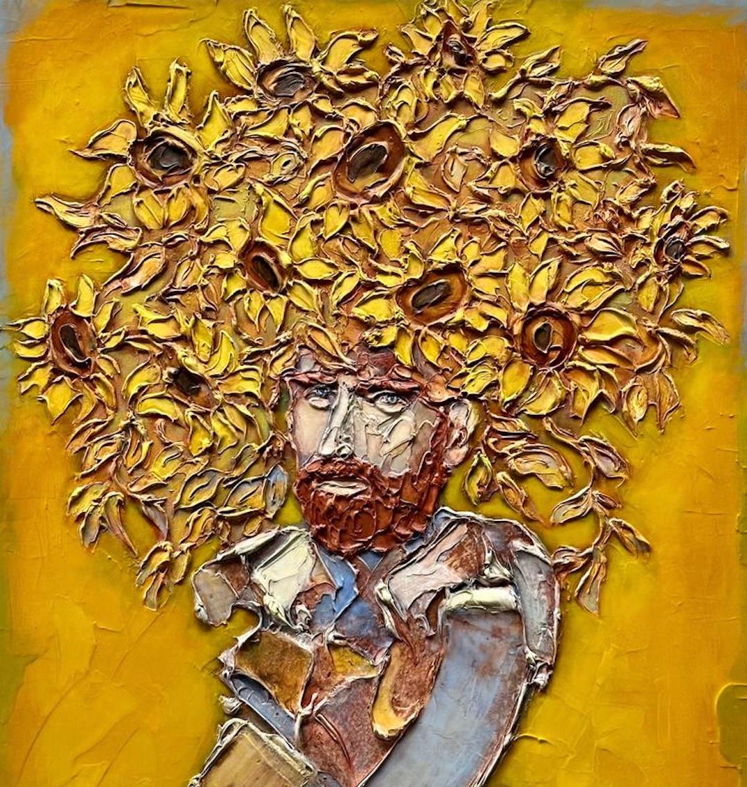 Sylvain Tremblay Abstract Painting - Van Gogh and Sunflowers