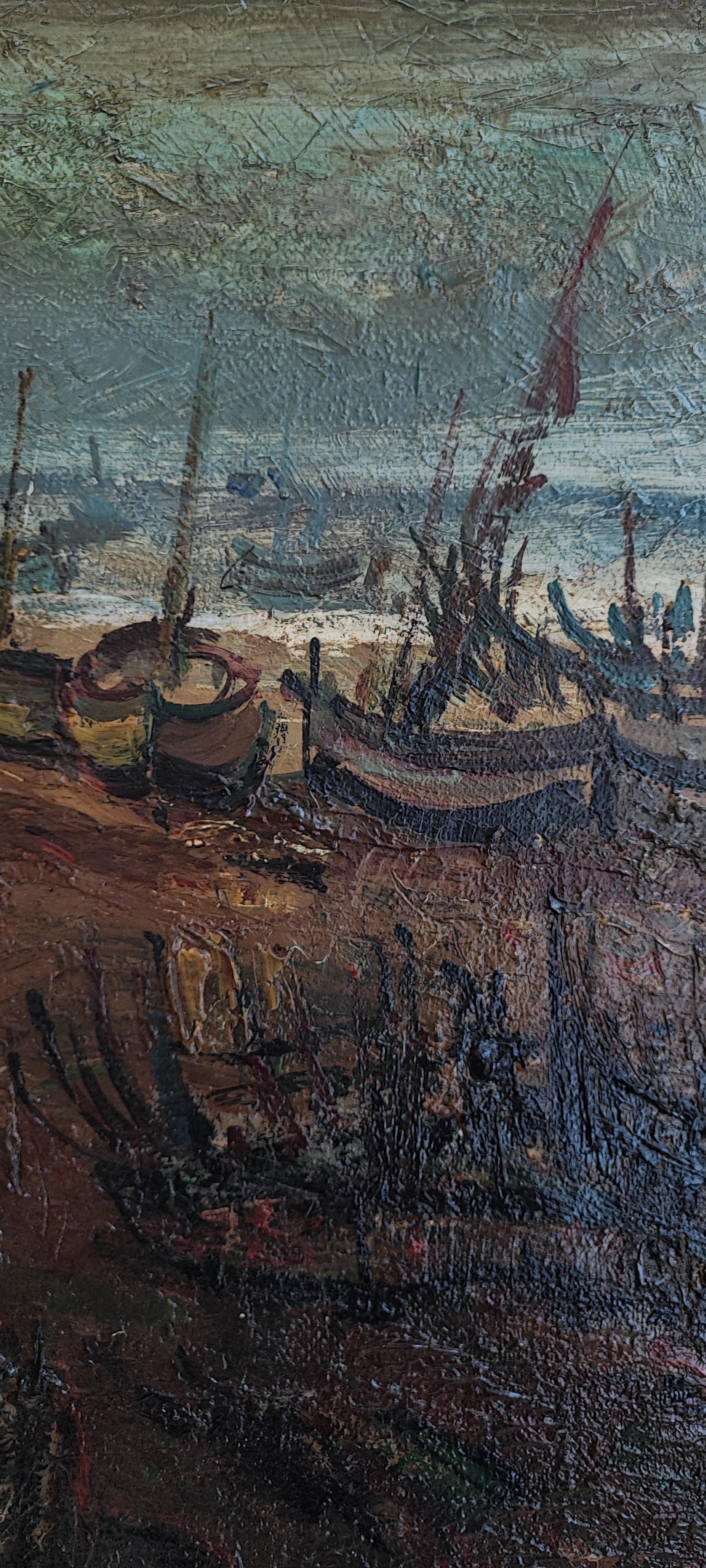 Arbeiten auf Leinwand
Goldener Holzrahmen
65 x 77 x 2,5 cm