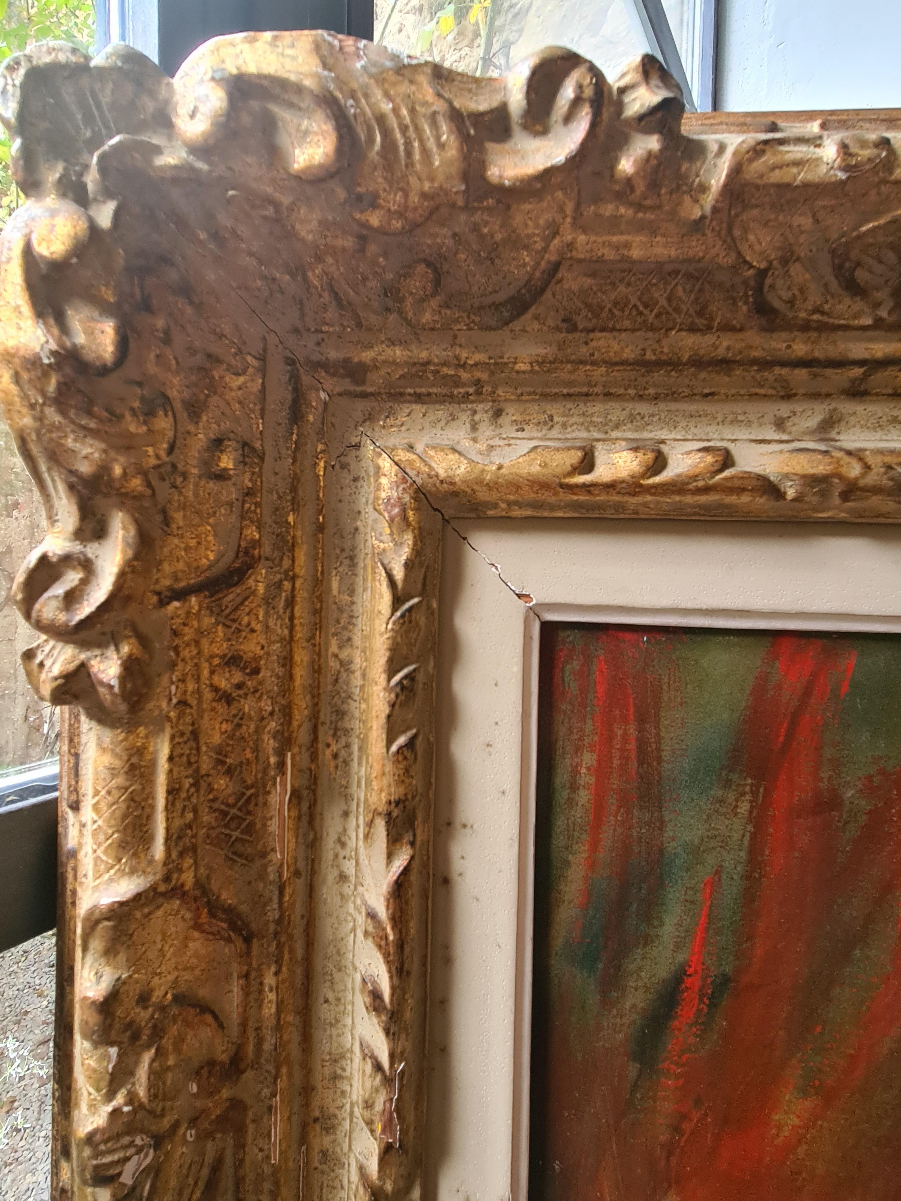 Grand portrait à l'huile expressionniste français, La beauté assise. en vente 6