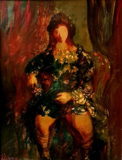 Large French Expressionist Oil Portrait, The Seated Beauty.