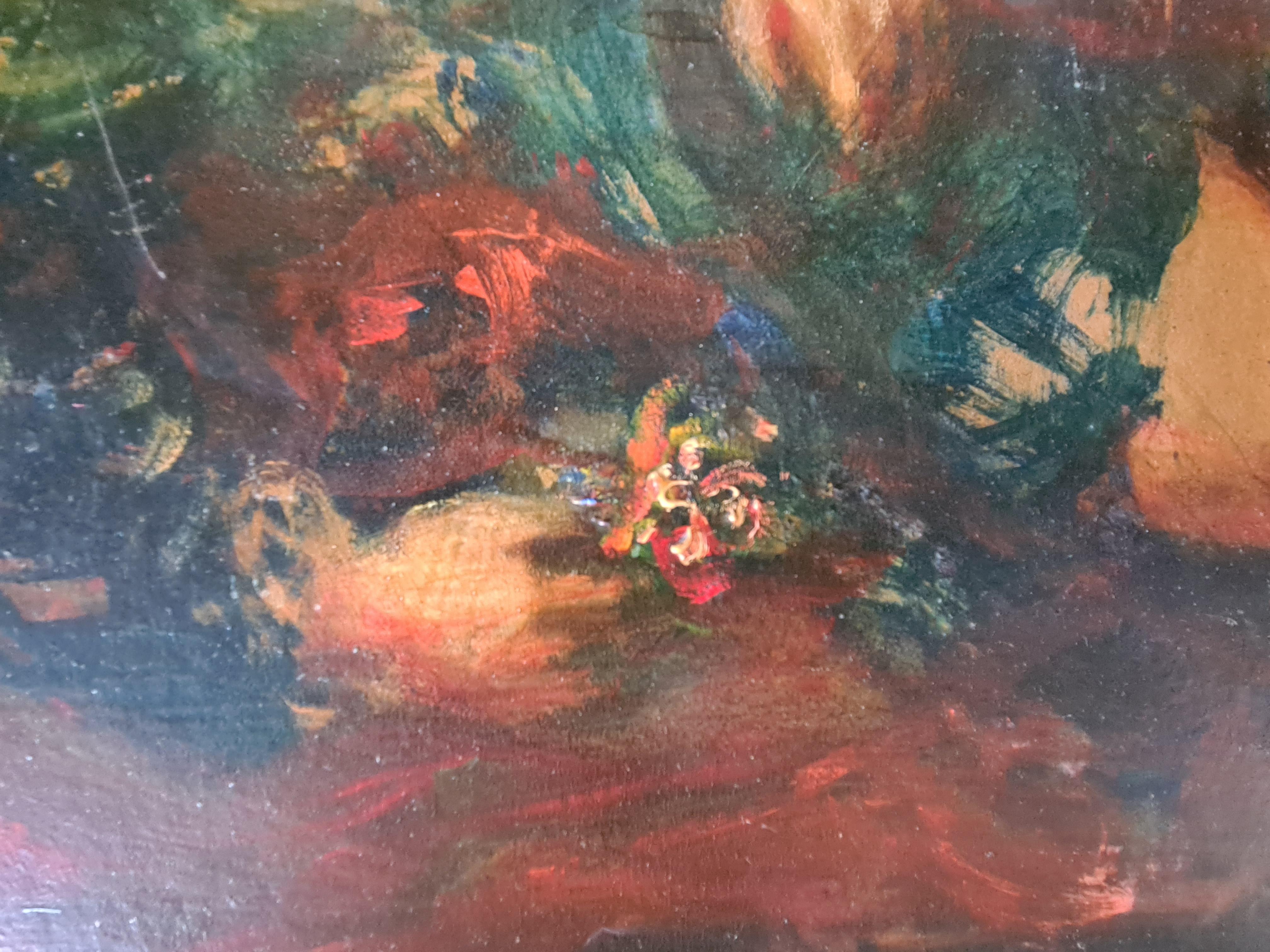 Grand portrait à l'huile expressionniste français, La beauté assise. en vente 4