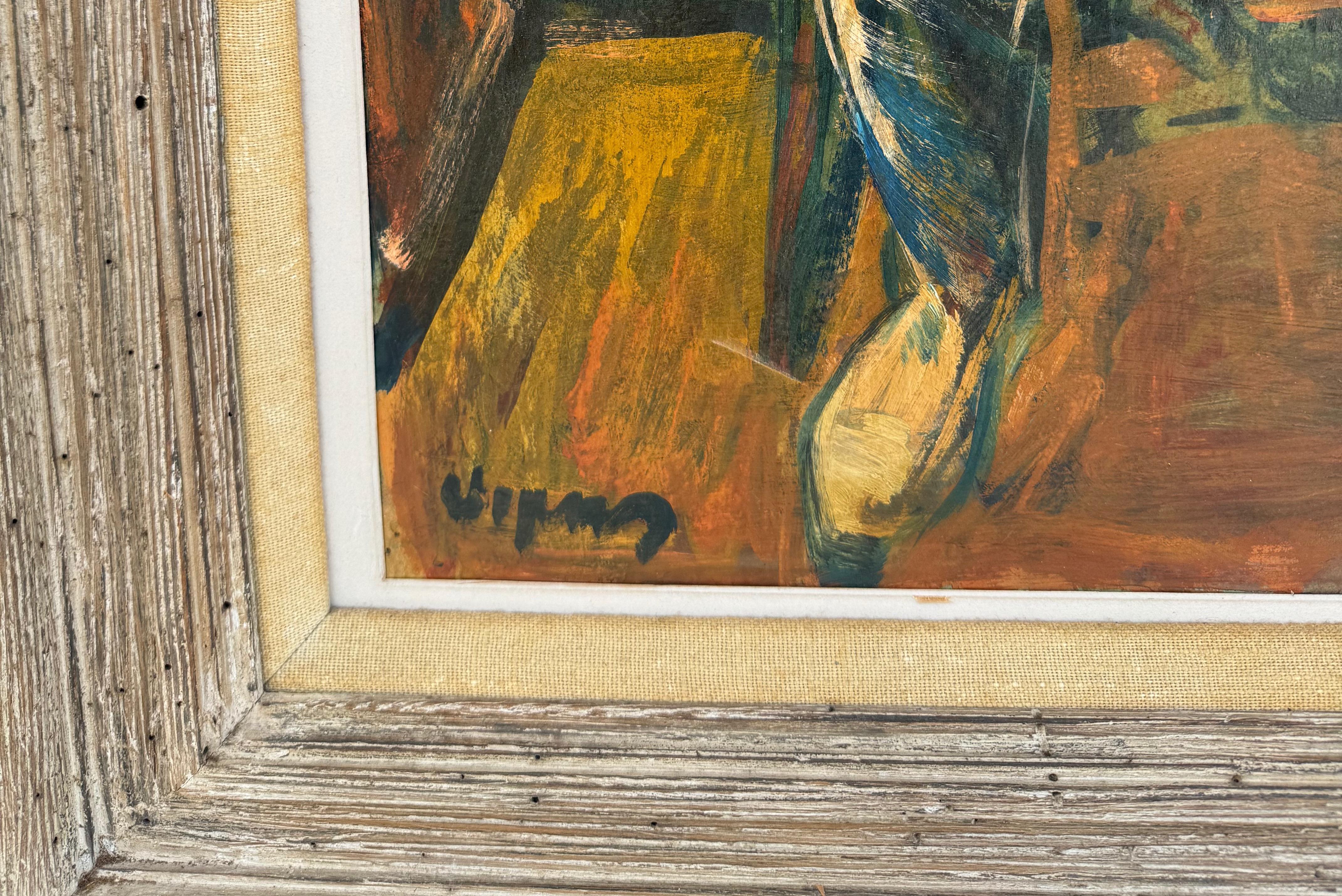 Portrait Of A Man - Brown Figurative Painting by Sylvain Vigny