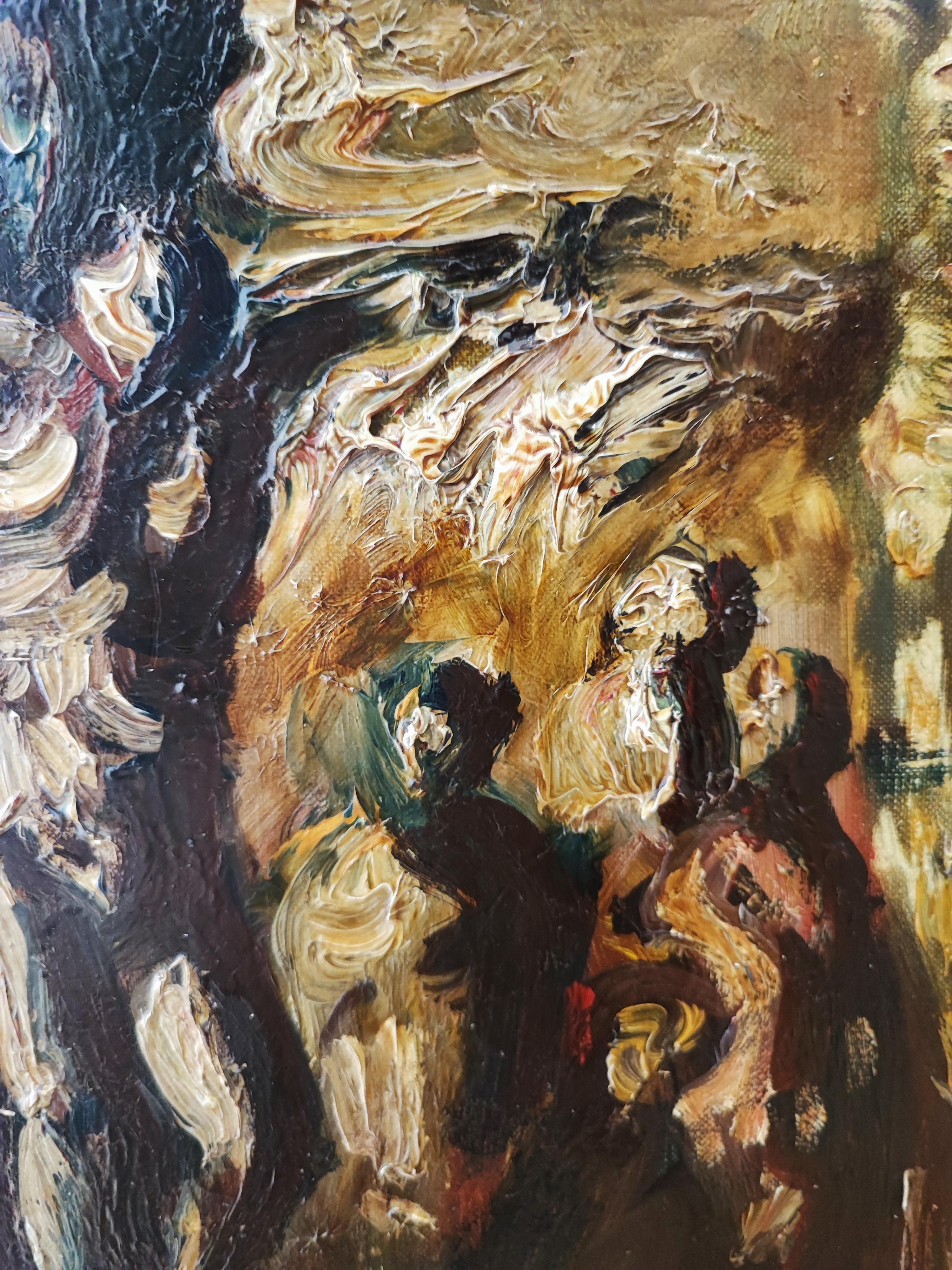 Die Kreuze (Schwarz), Abstract Painting, von Sylvain Vigny