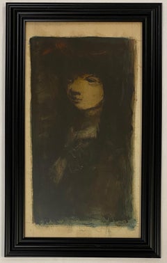 Sylvain Vigny Pintura figurativa original al óleo sobre papel, firmada