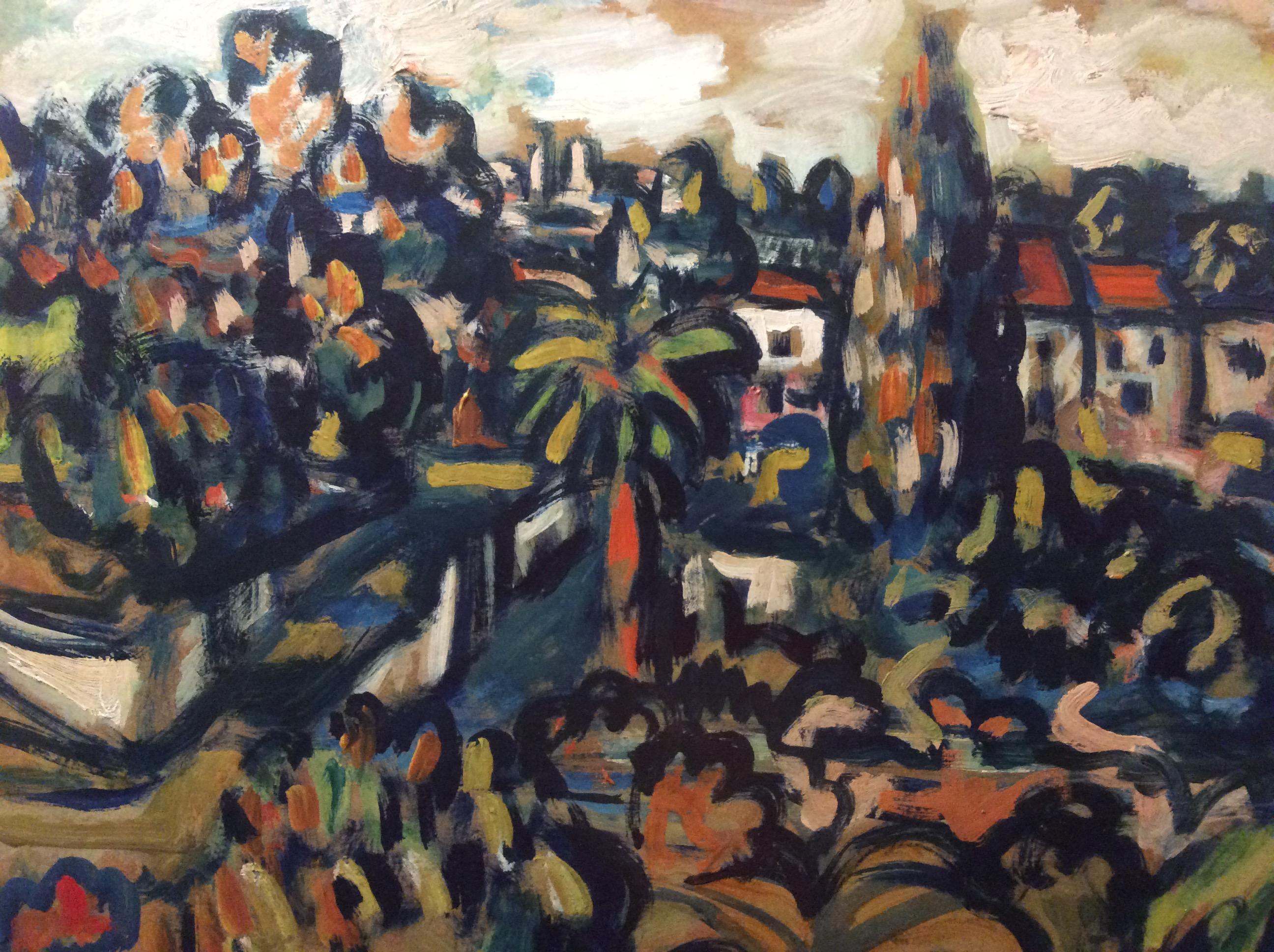 Peinture de paysage post-impressionniste française originale de Sylvain Vigny à l'huile sur panneau Bon état - En vente à Miami, FL