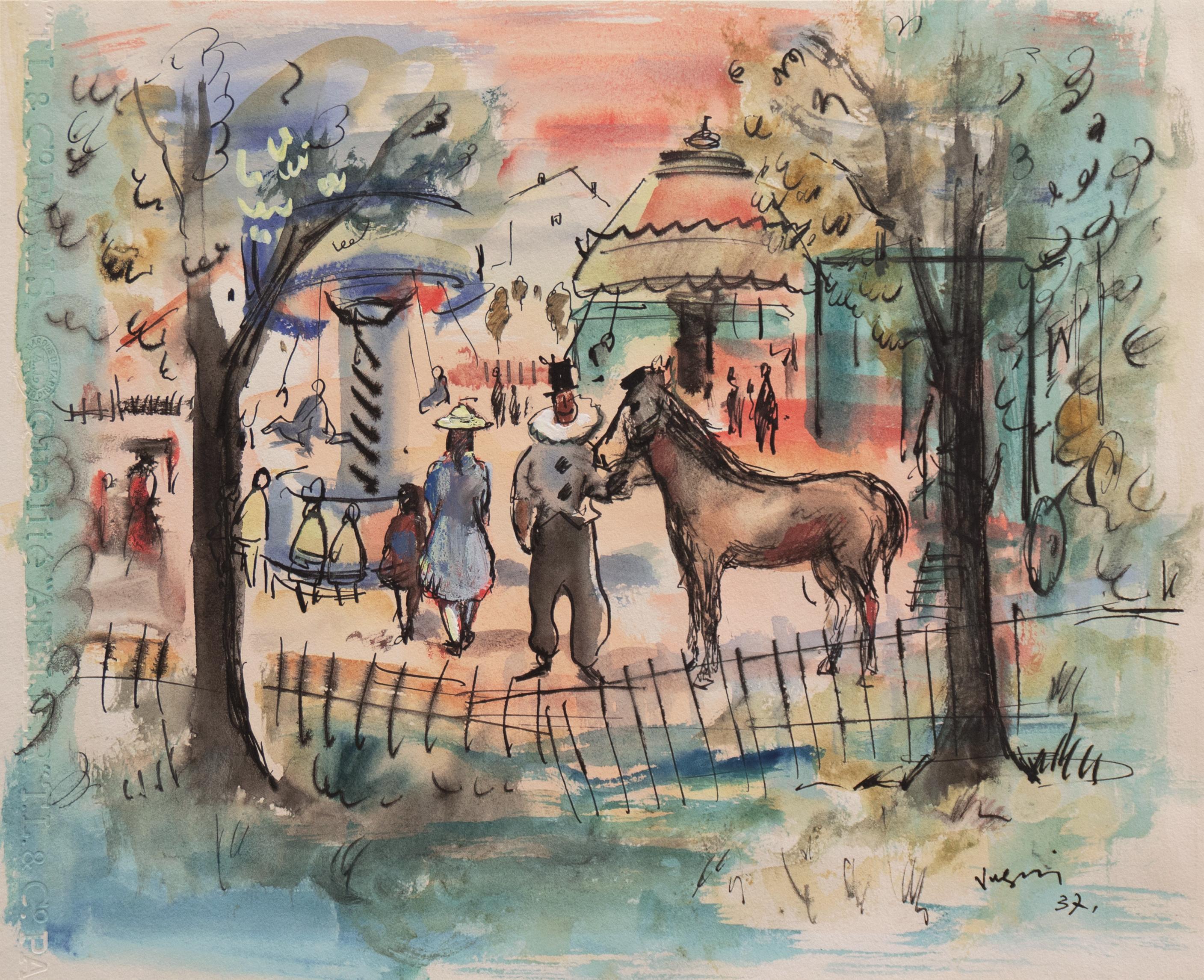 Horizontal Animal Drawings and Watercolors