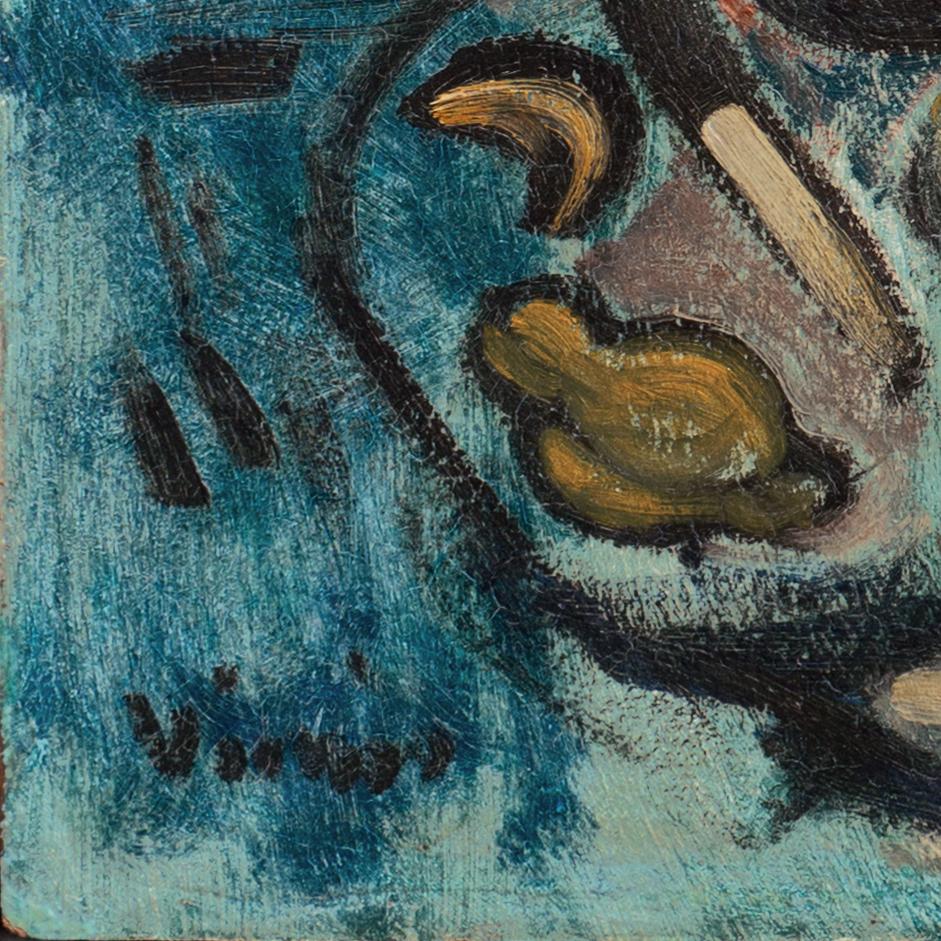 Nature morte sur table, Musée d'Art Moderne de Paris, Centre Pompidou, Nice - Painting de Sylvain Vigny