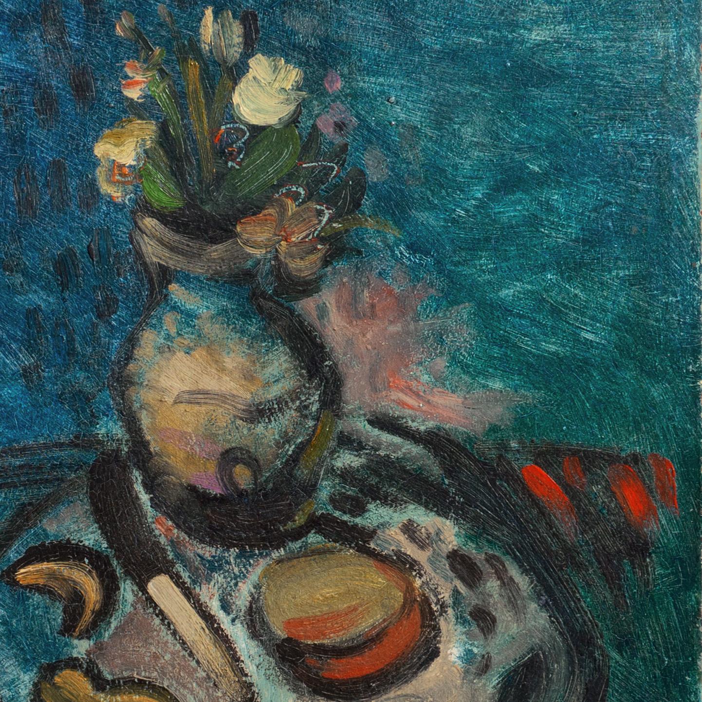 Nature morte sur table, Musée d'Art Moderne de Paris, Centre Pompidou, Nice - Expressionniste Painting par Sylvain Vigny