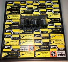 Sylvania, Zenith, GE Early TV Tube Wall Sculpture, Mid-20th Century, Rare Boxes