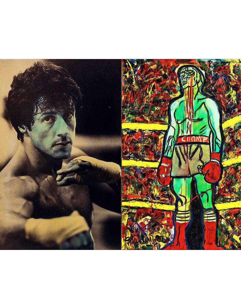 Sylvester Stallone Abstract Print - Triumph of the Champion