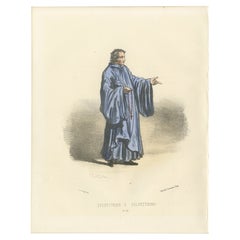 Sylvestrien - 1862 Hand-Colored Lithograph of a Sylvestrine Monk