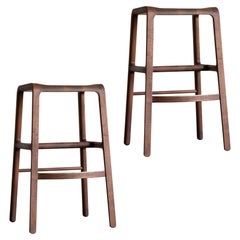 Sylvia Bar Height Stool with Brass Footrest Set