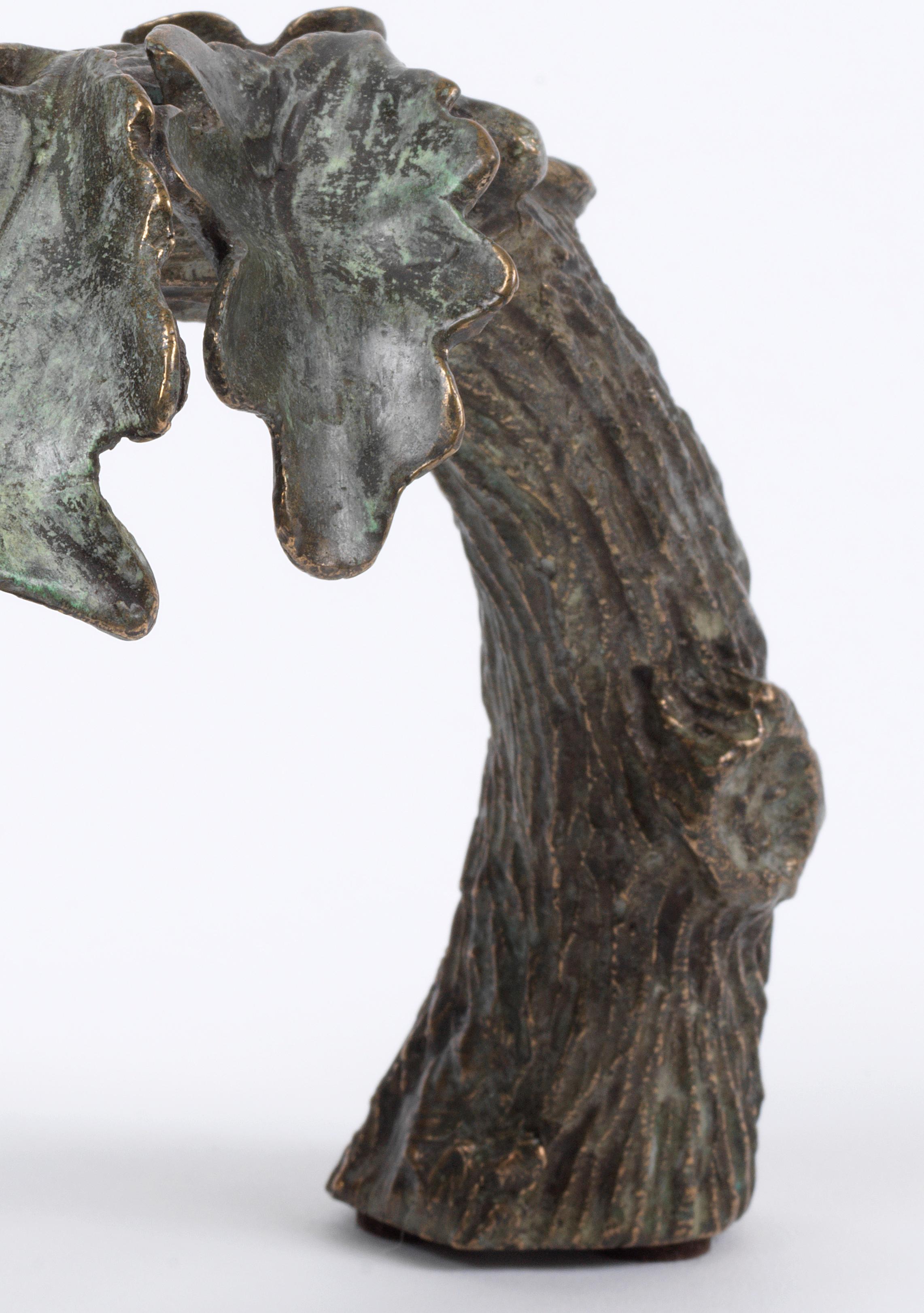 Oak Leaves - botanical bronze sculpture - Realist Sculpture by Sylvia Beckman