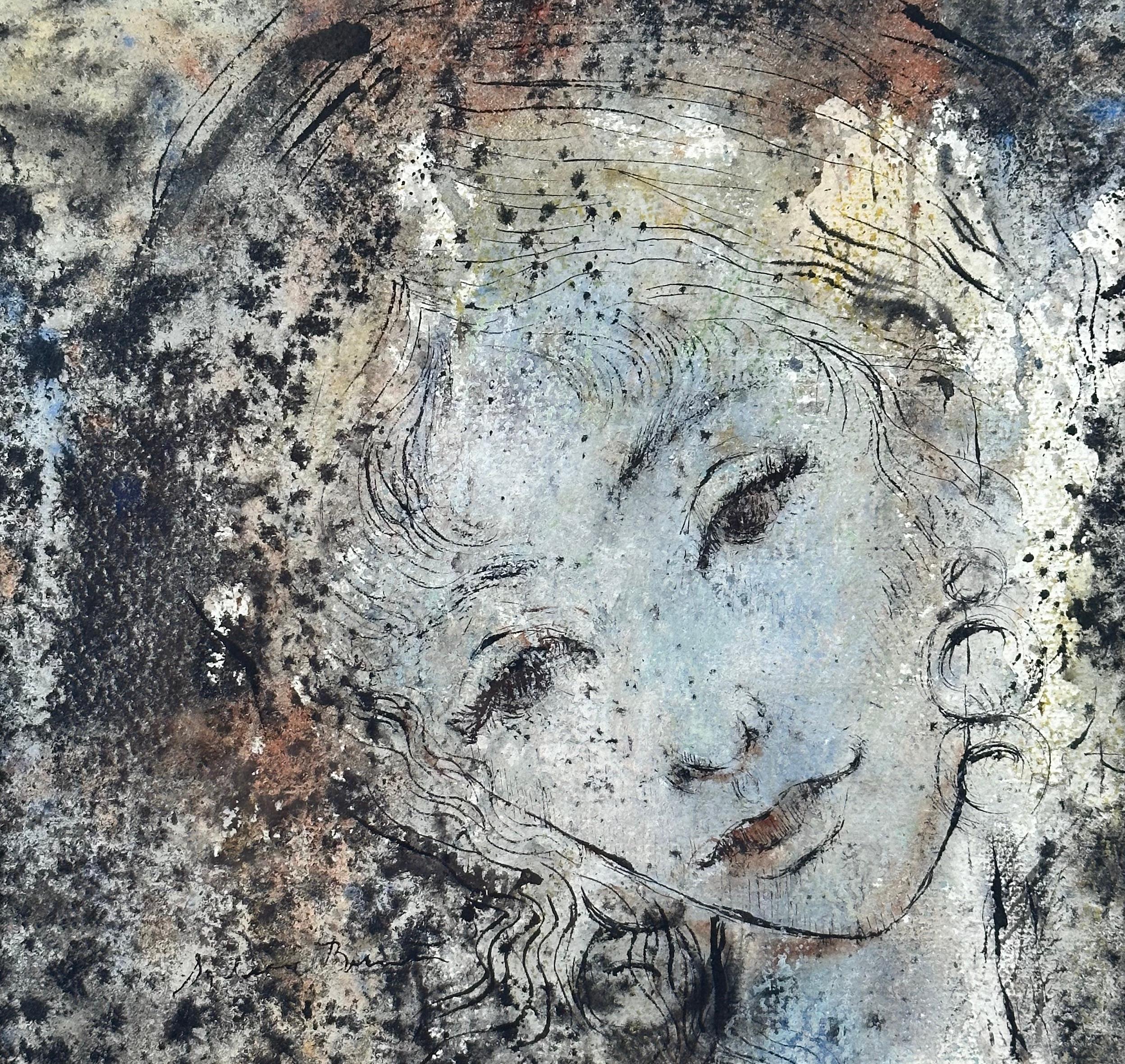 Portrait of a Young Woman - Painting by Sylvia Bernstein