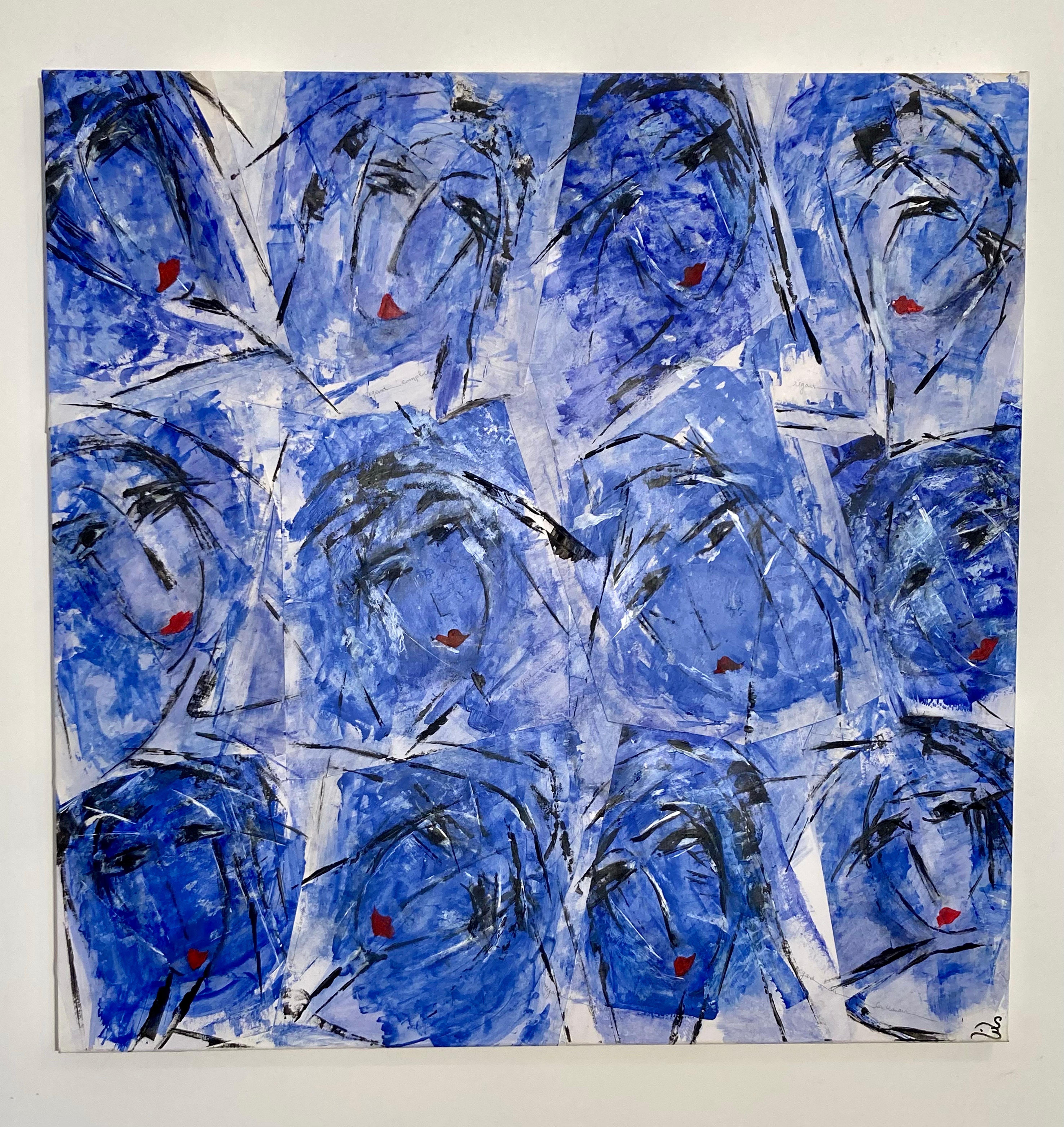 French Contemporary Art by Sylvia Brotons - Blue Indigo For Sale 1