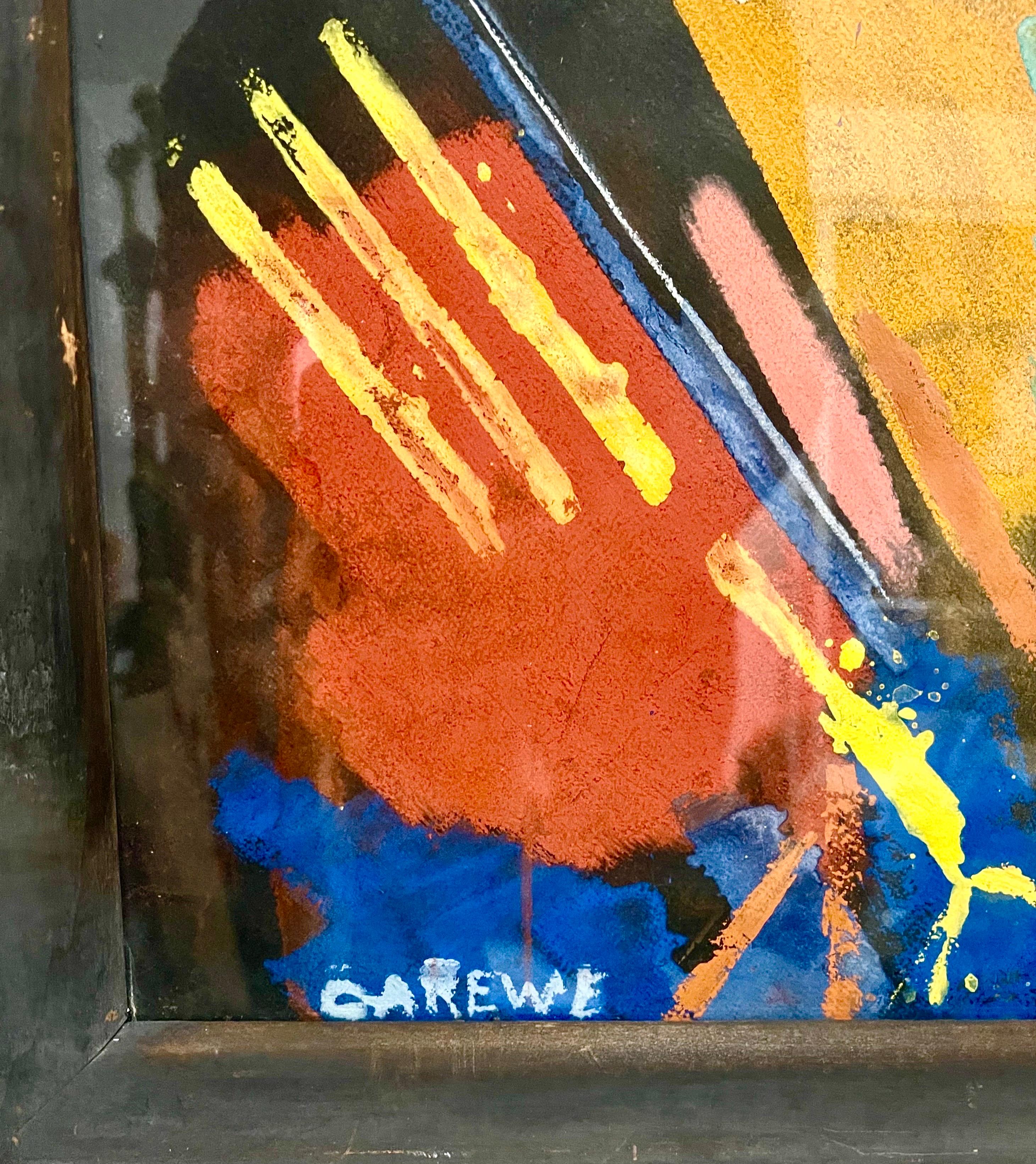 Großes farbenfrohes pastellfarbenes modernistisches abstraktes expressionistisches Gemälde Sylvia Carewe  im Angebot 6