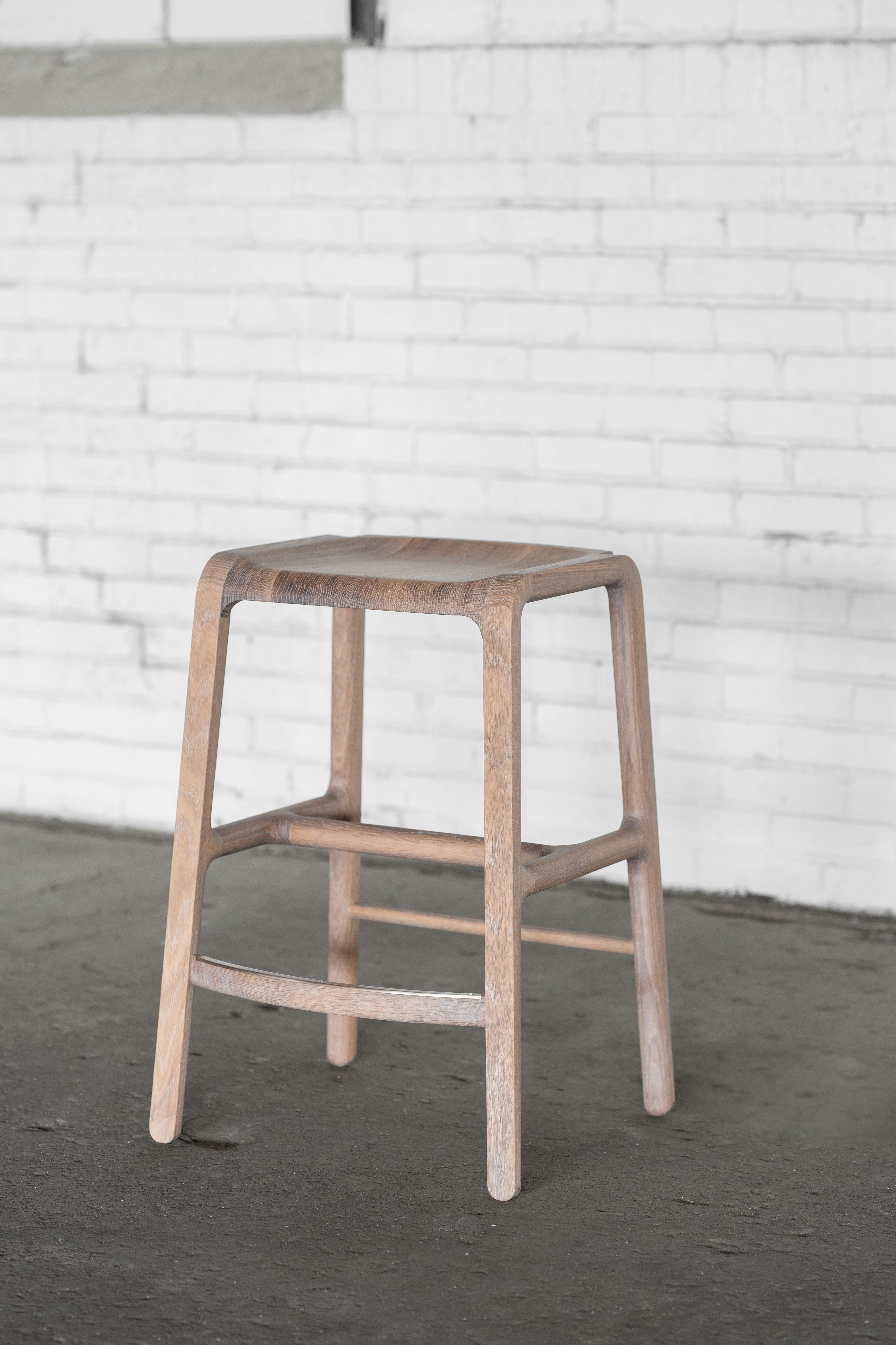 American Sylvia Counter Height Stool with Brass Footrest For Sale