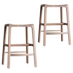 Sylvia Counter Height Stool with Brass Footrest Set