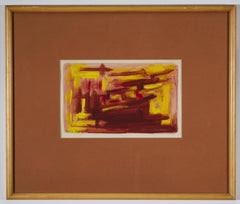 Quadro astratto di Sylvia Davis, metà del secolo scorso, incorniciato