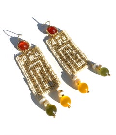 Sylvia Gold, Conch Shell and Cats eye Earring
