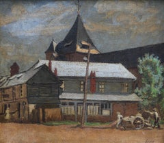 Envermeu Francia - arte britannica pittura ad olio Normandia villaggio artista donna