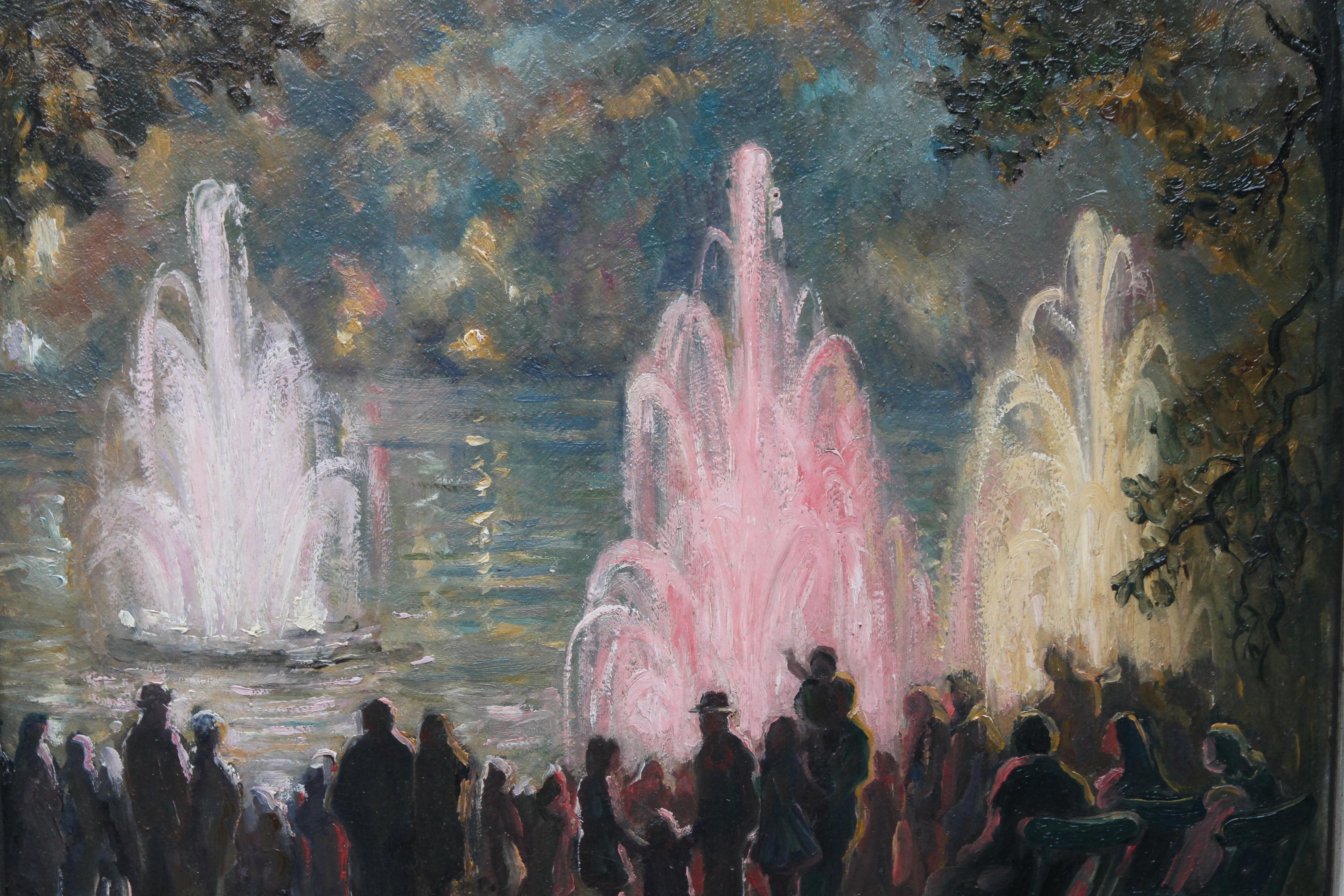 Brunnen in Pernes Les Fountaines, Frankreich, impressionistisches Landschaftsgemälde  im Angebot 1