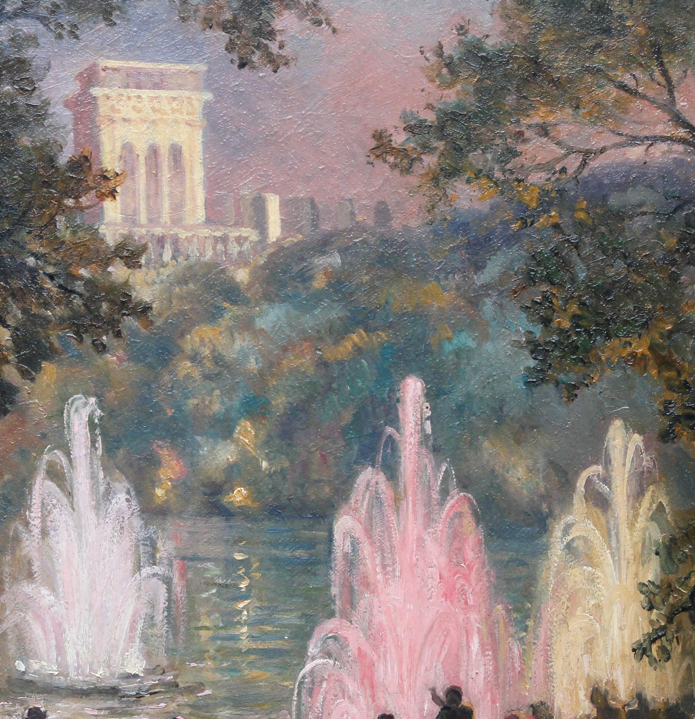 Brunnen in Pernes Les Fountaines, Frankreich, impressionistisches Landschaftsgemälde  im Angebot 2