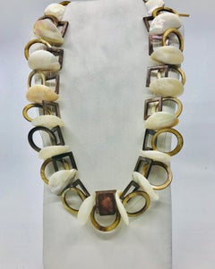 Sylvia Gottwald, 3D Mother of Pearl Statement Necklace with Shells