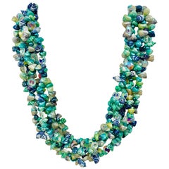 Sylvia Gottwald , 5 strand Necklace of rare, tiny Shells and Crystal beads
