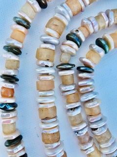 Sylvia Gottwald, Coin pearls and Antique RockCrystal beads , opera size Necklace