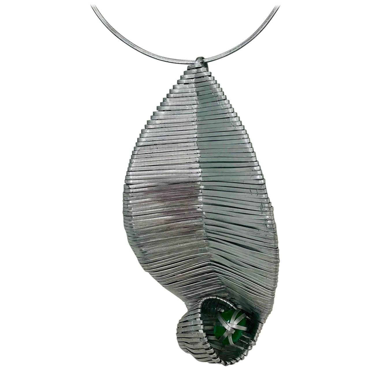 Sylvia Gottwald, Emerald Pendant on a Choker Necklace. For Sale