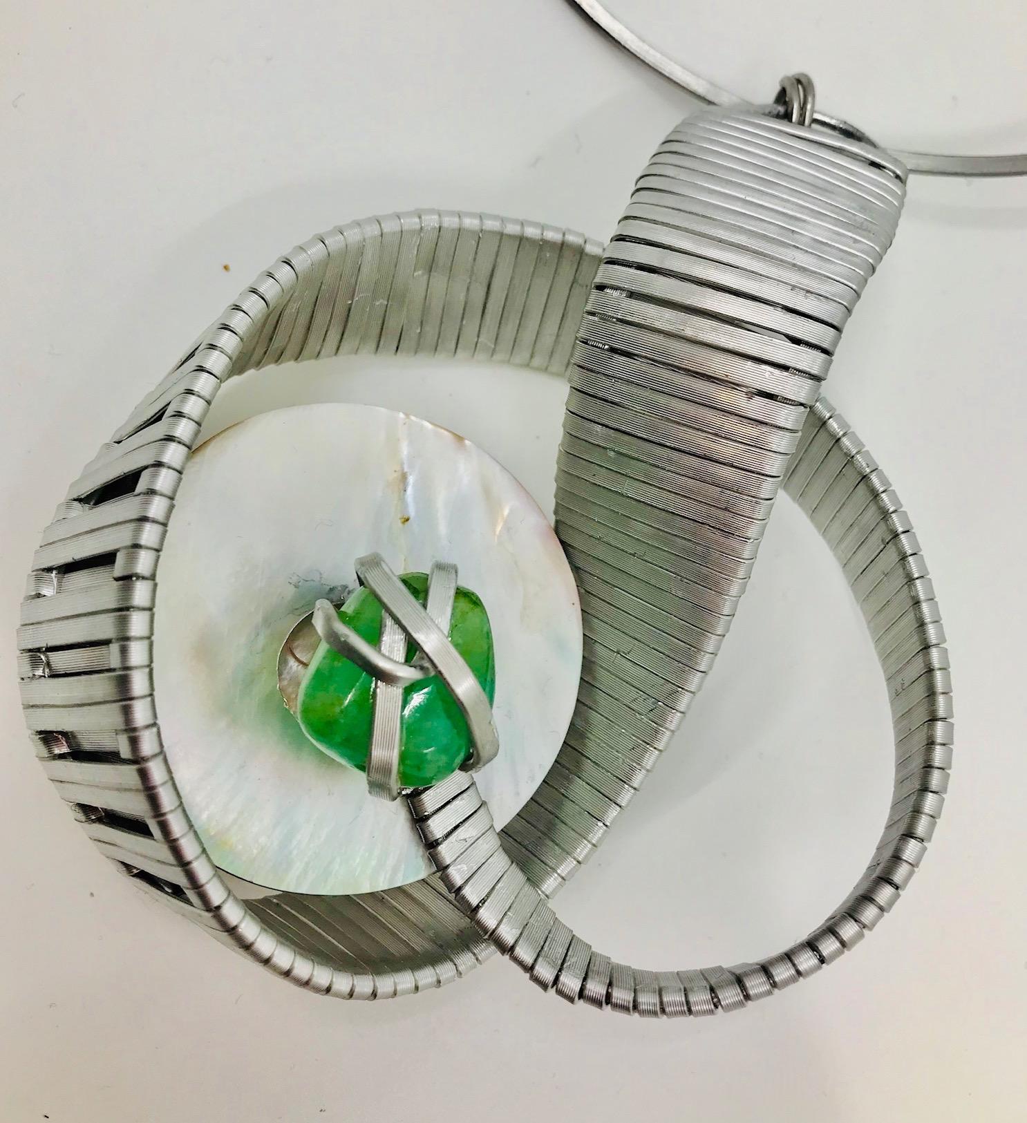 Contemporary Sylvia Gottwald,  Emerald  Pendant on Choker Necklace. For Sale
