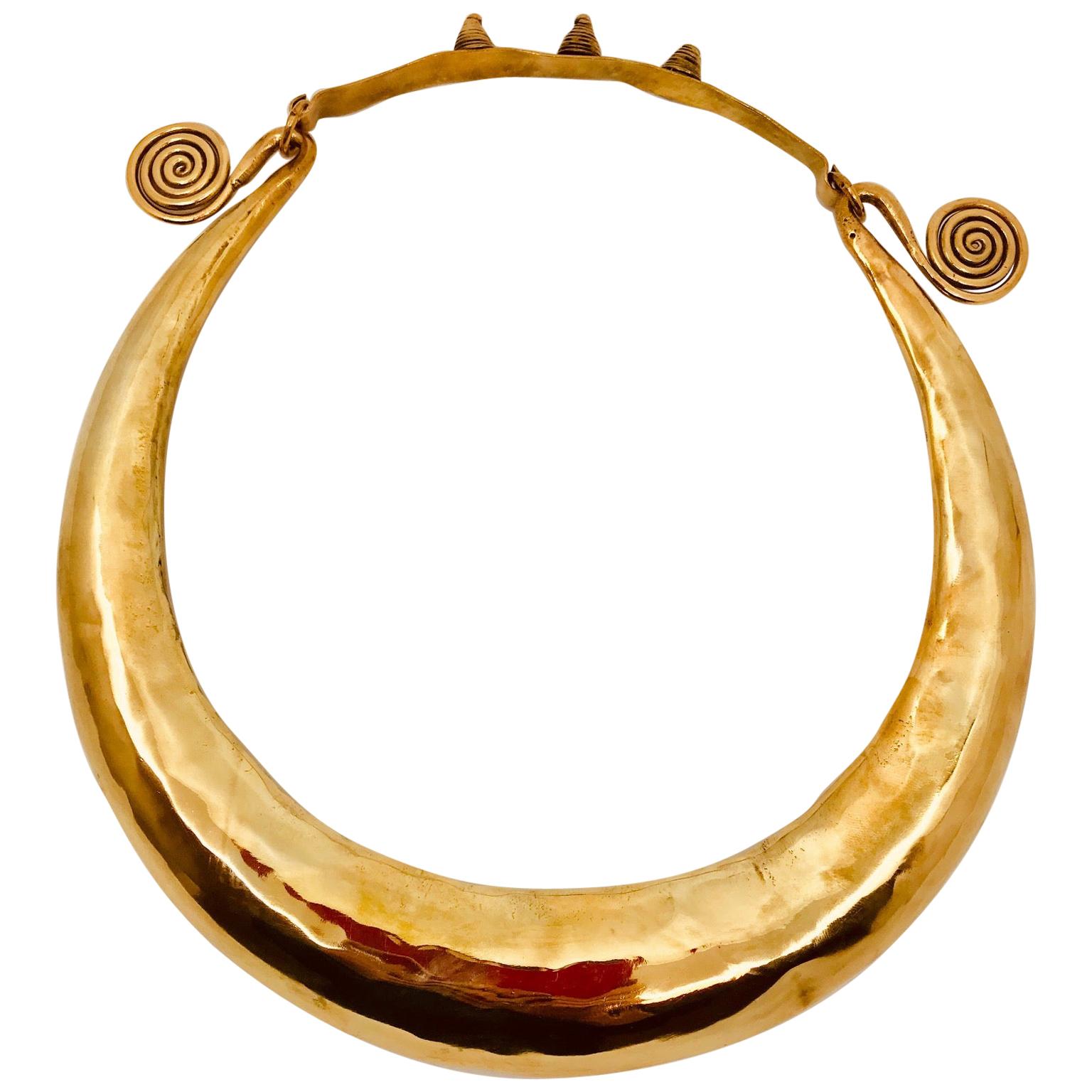 Sylvia Gottwald, Gold plated up cycled choker  Necklace For Sale