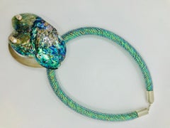 SYLVIA GOTTWALD, Haliotis  / Paua nacreous shell Pendant on Rubber tube Necklace