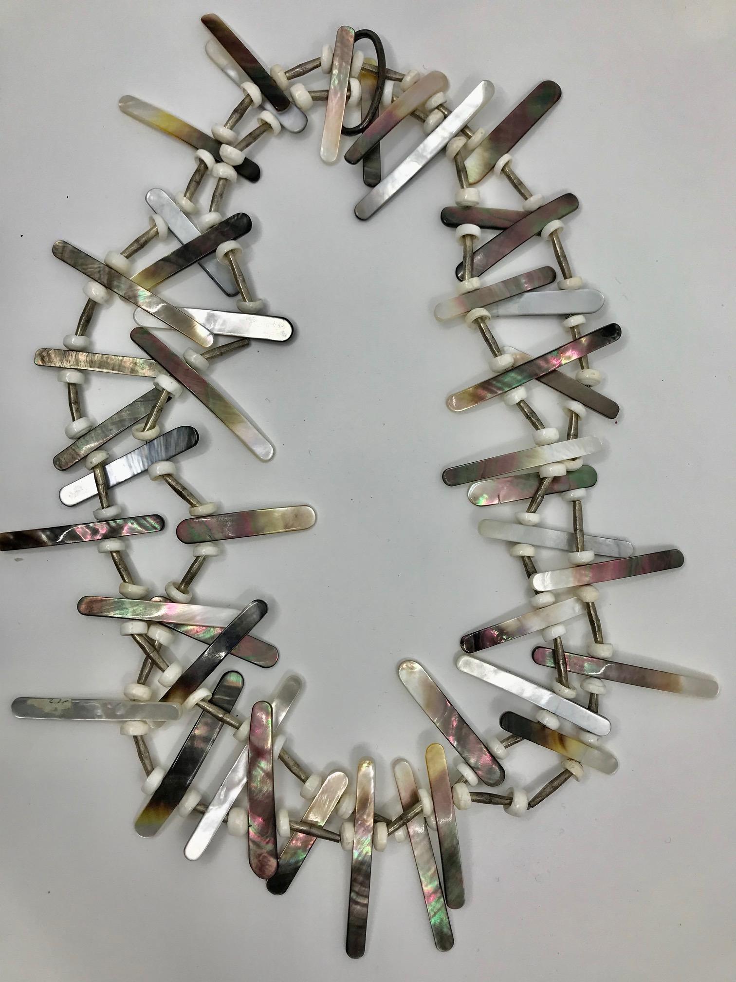 Contemporary Sylvia Gottwald, Multi strand Mother of Pearl Necklace For Sale