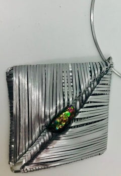 Sylvia Gottwald,  Paua , eco-luxe Pearl Pendant , on choker Necklace.