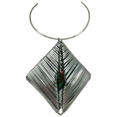 Sylvia Gottwald,  Paua , eco-luxe Pearl Pendant , on choker Necklace.