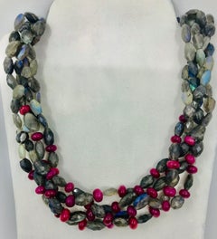 SYLVIA GOTTWALD, Rubi and Labradorite 4 strand Necklace