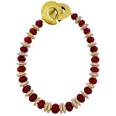 Sylvia Gottwald, Ruby beads and Pearl Choker Necklace