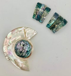 Sylvia Gottwald, white Mother of Pearl/Abalone Brooch