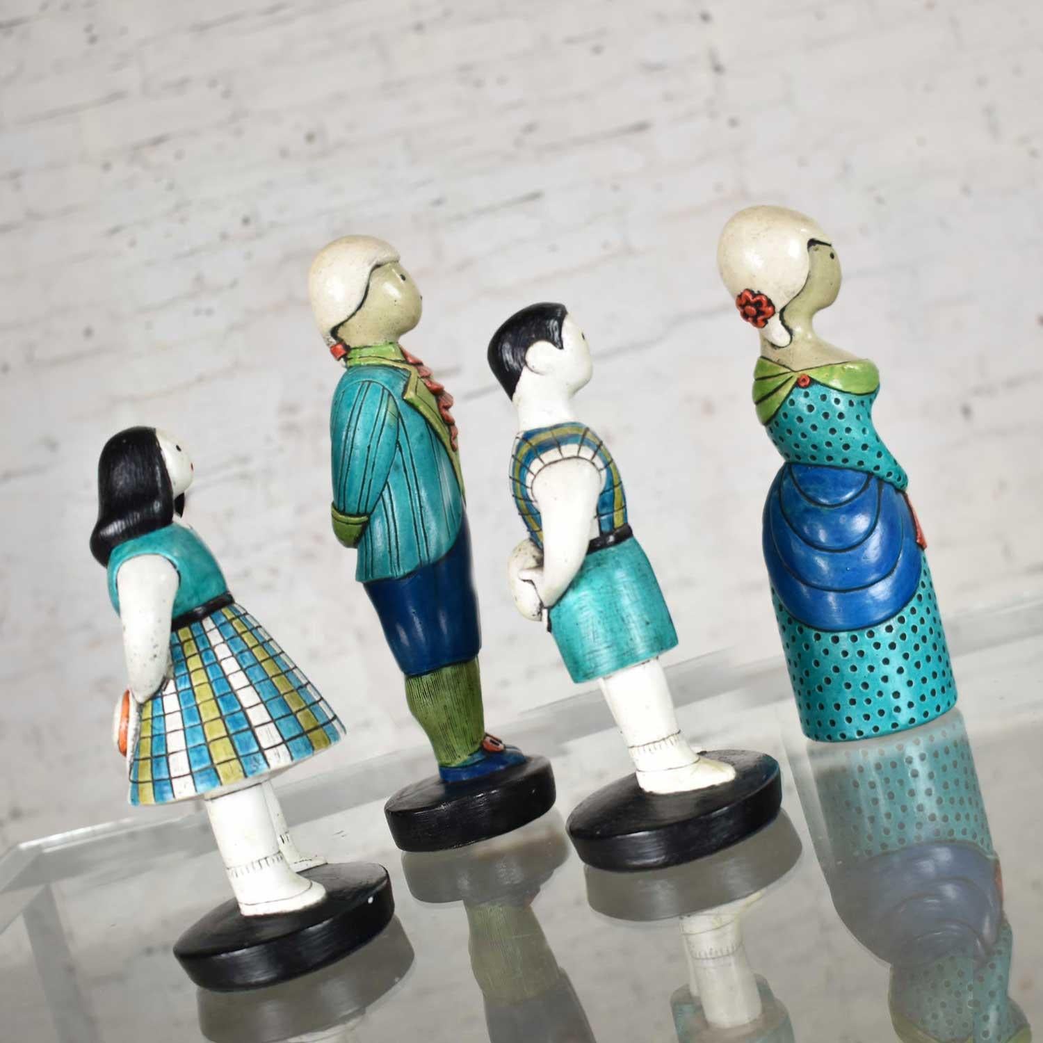 Figurine in gesso di Sylvia Hood, famiglia idilliaca originale d'epoca, 1960-1965 circa 2