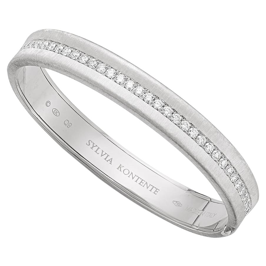 18K White Gold Diamond Bracelet For Sale