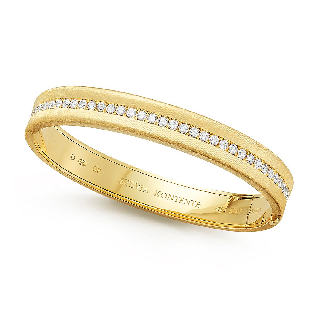 18K Yellow Gold Diamond Bracelet In New Condition For Sale In Manhasset, NY