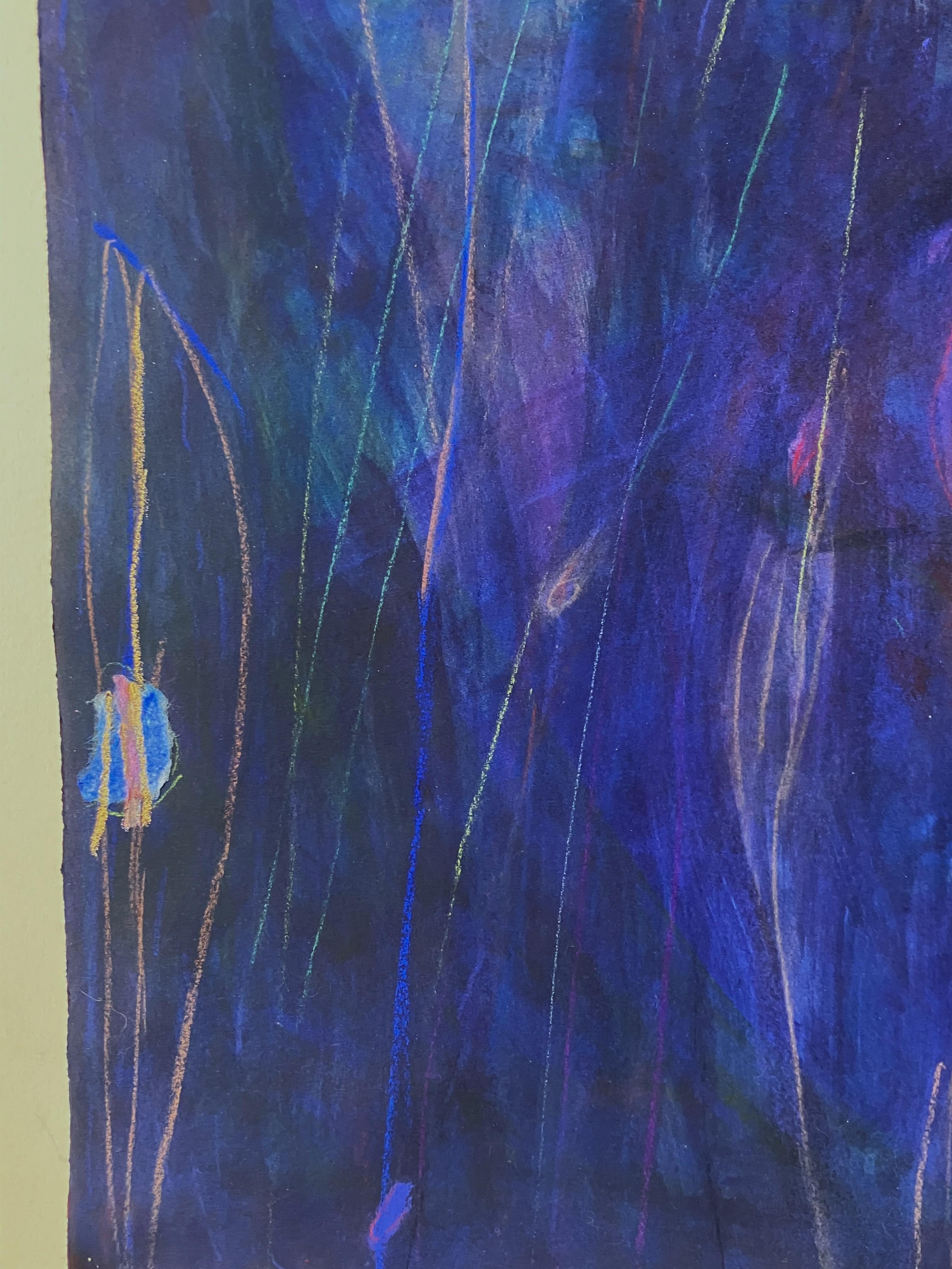 Senza titolo (Fiore blu e oro) in vendita 1