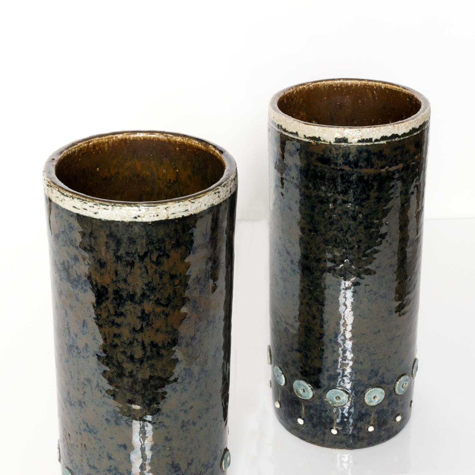 Hand-Crafted Sylvia Leuchovius Pair of Vases Rorstrand, Scandinavian Modern, Sweden For Sale